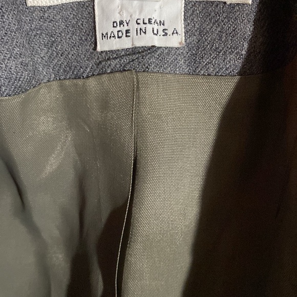 Vintage Christian Dior blazer 6 gray black velvet collar wool business corpcore - Picture 9 of 13